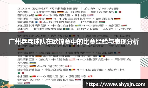 广州乒乓球队在欧锦赛中的比赛经验与表现分析